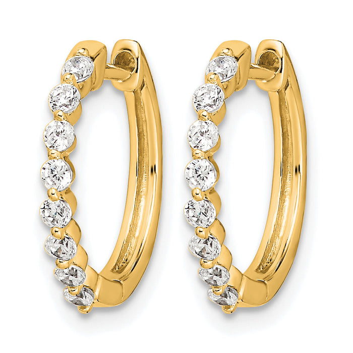14k Diamond Hinged Hoop Earrings-EM5395-033-YA