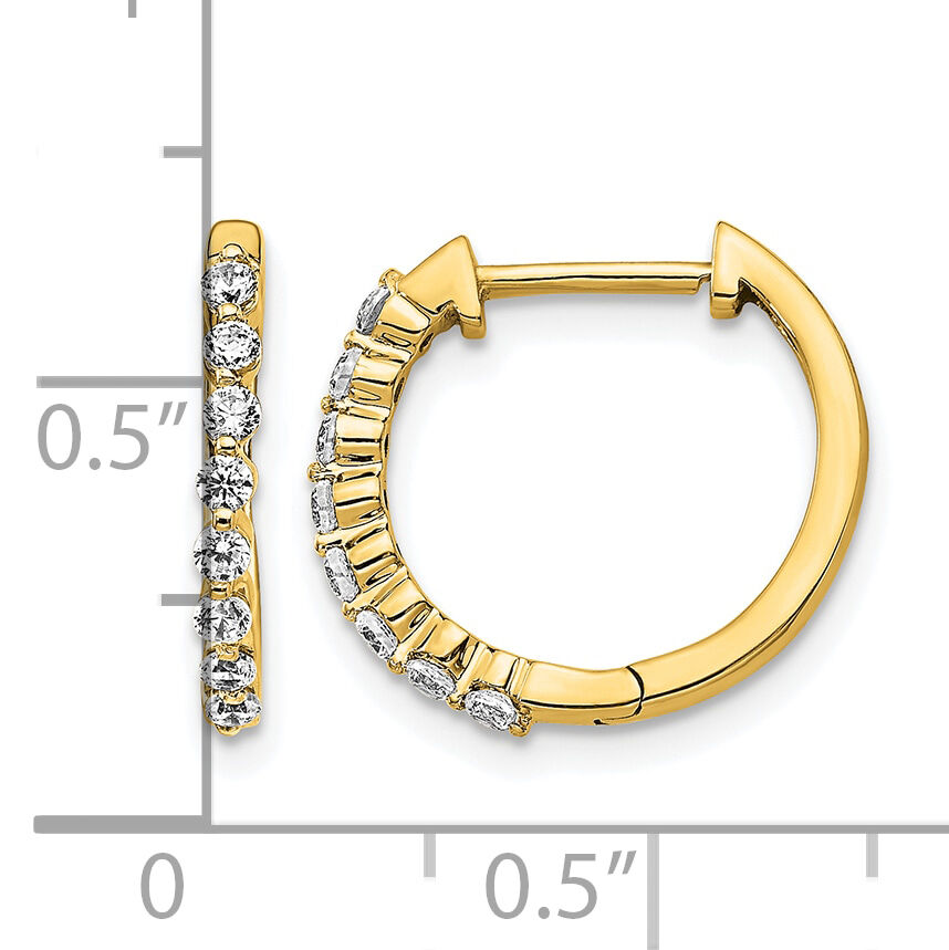 14k Diamond Hinged Hoop Earrings-EM5395-033-YA
