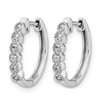 14k White Gold Diamond Hinged Hoop Earrings-EM5396-013-WA