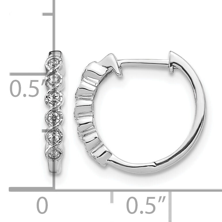 14k White Gold Diamond Hinged Hoop Earrings-EM5396-013-WA