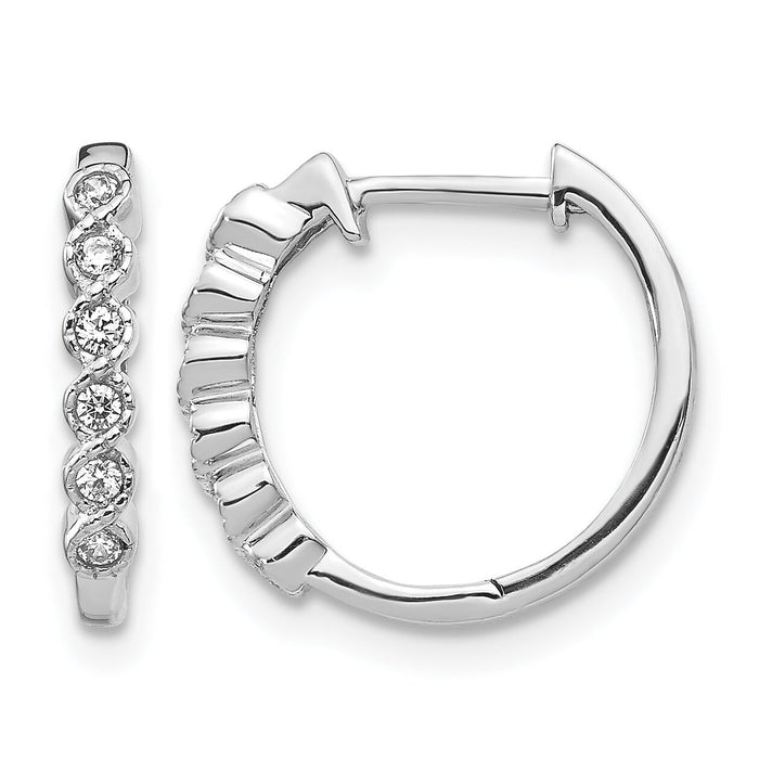 14k White Gold Diamond Hinged Hoop Earrings-EM5396-013-WA