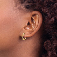 14k Diamond Hinged Hoop Earrings-EM5396-013-YA