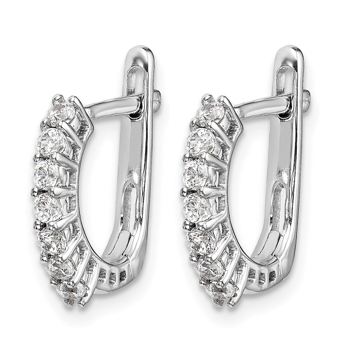 14k White Gold Fancy Hinged Diamond Earrings-EM5397-040-WA