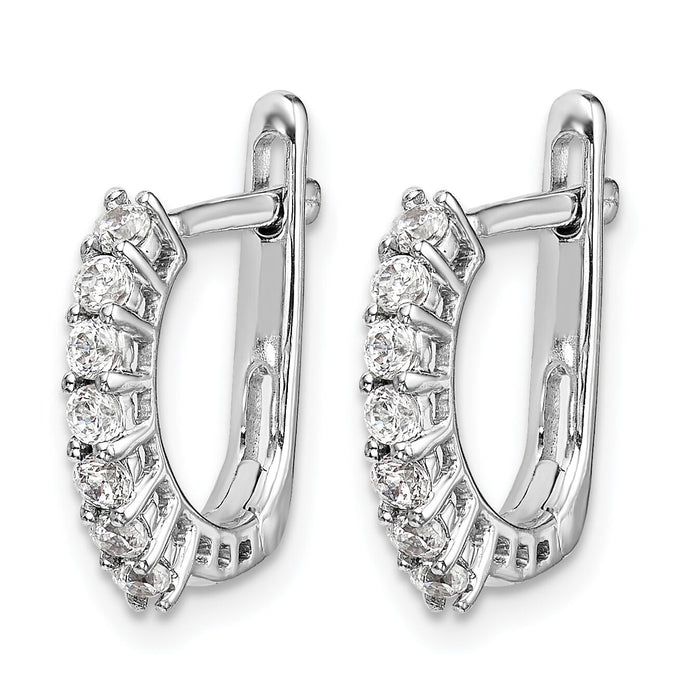 14k White Gold Fancy Hinged Diamond Earrings-EM5397-040-WA