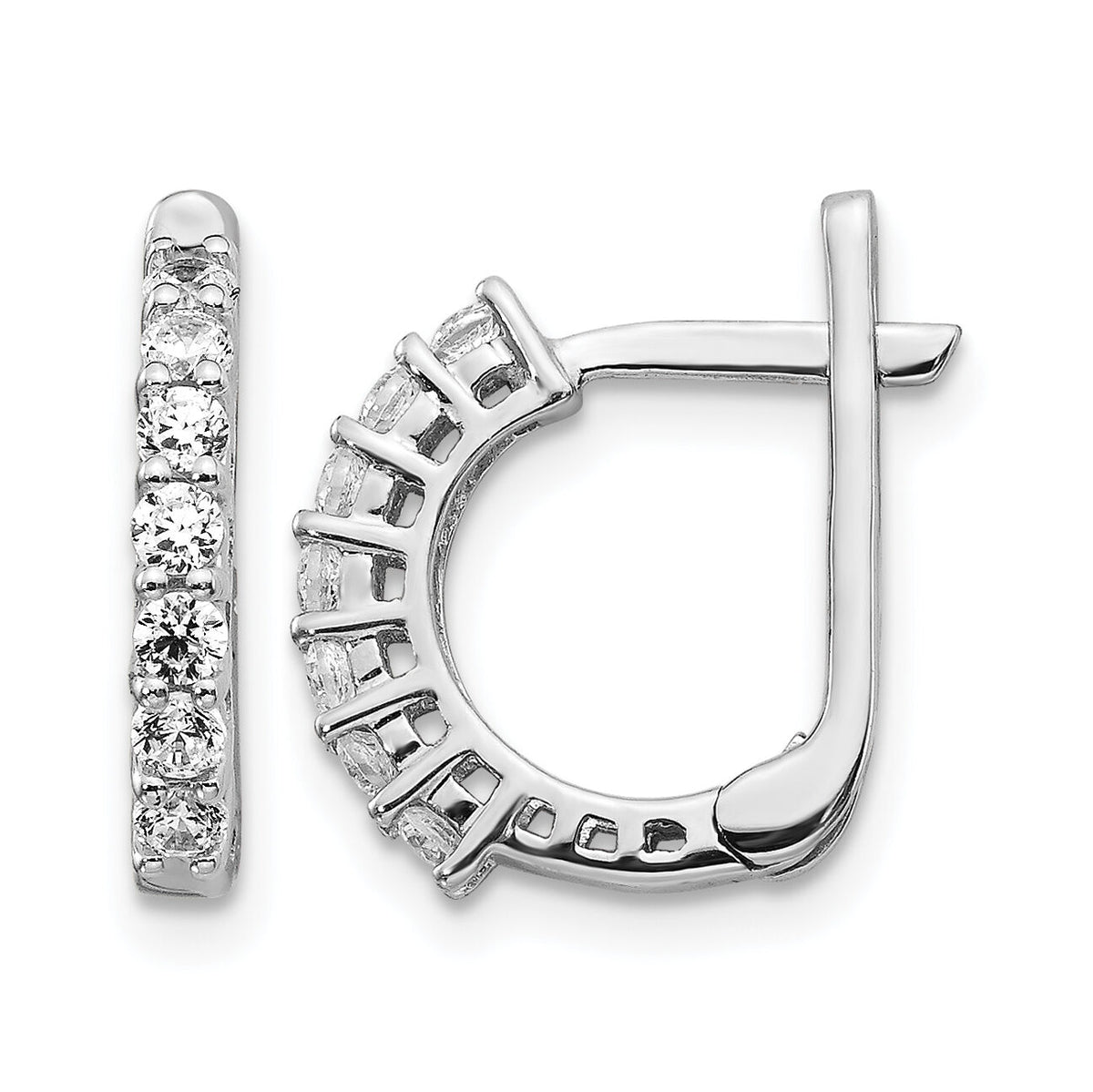 14k White Gold Fancy Hinged Diamond Earrings-EM5397-040-WA