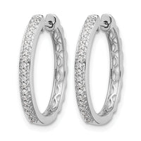 14k White Gold Diamond 2mm Hinged Hoop Earrings-EM5400-016-WA