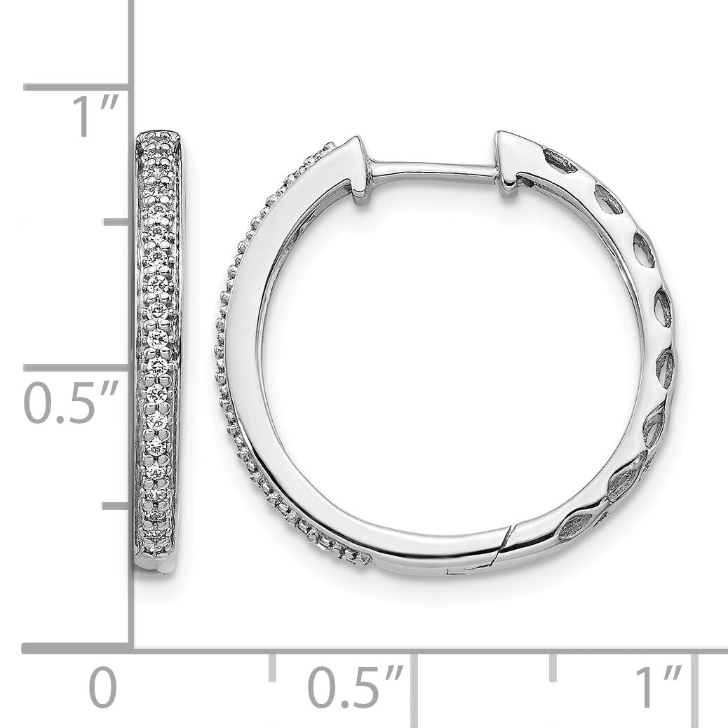14k White Gold Diamond 2mm Hinged Hoop Earrings-EM5400-016-WA