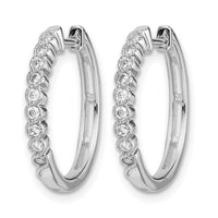 14k White Gold Polished Diamond Hinged Hoop Earrings-EM5401-025-WA