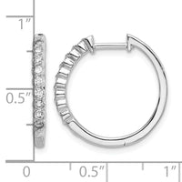 14k White Gold Polished Diamond Hinged Hoop Earrings-EM5401-025-WA