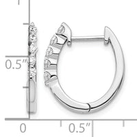 14k White Gold Diamond Hinged Hoop Earrings-EM5402-025-WA