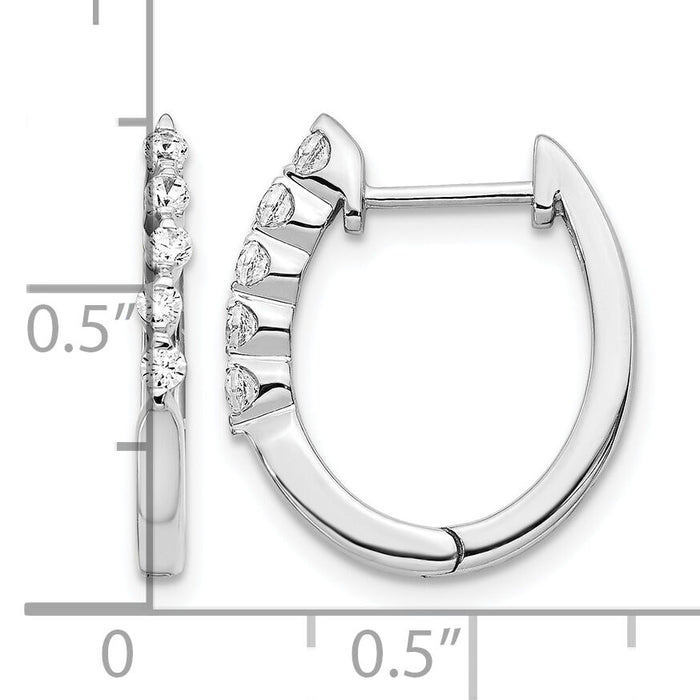 14k White Gold Diamond Hinged Hoop Earrings-EM5402-025-WA