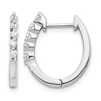 14k White Gold Diamond Hinged Hoop Earrings-EM5402-025-WA