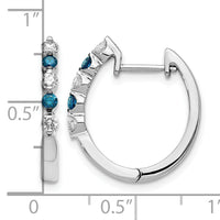 14k White Gold Blue/White Diamond Hinged Hoop Earrings-EM5403-BD-050-WA