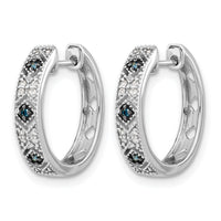 14k White Gold Blue/White Diamond Hinged Hoop Earrings-EM5404-BD-010-WA