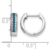 14k White Gold Blue and White Diamond Hinged Hoop Earrings-EM5406-BD-033-WA