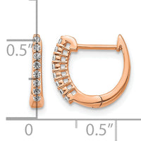 14k Rose Gold Polished Diamond Hinged Hoop Earrings-EM5407-016-RA