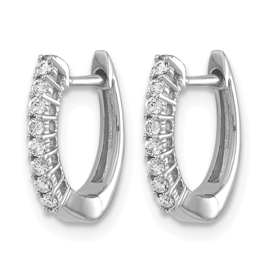 14k White Gold Polished Diamond Hinged Hoop Earrings-EM5407-016-WA