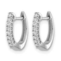 14k White Gold Polished Diamond Hinged Hoop Earrings-EM5407-016-WA