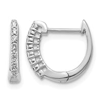 14k White Gold Polished Diamond Hinged Hoop Earrings-EM5407-016-WA