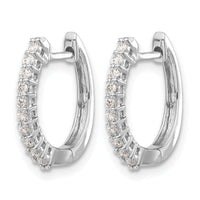 14k White Gold Diamond Hinged Hoop Earrings-EM5411-025-WA