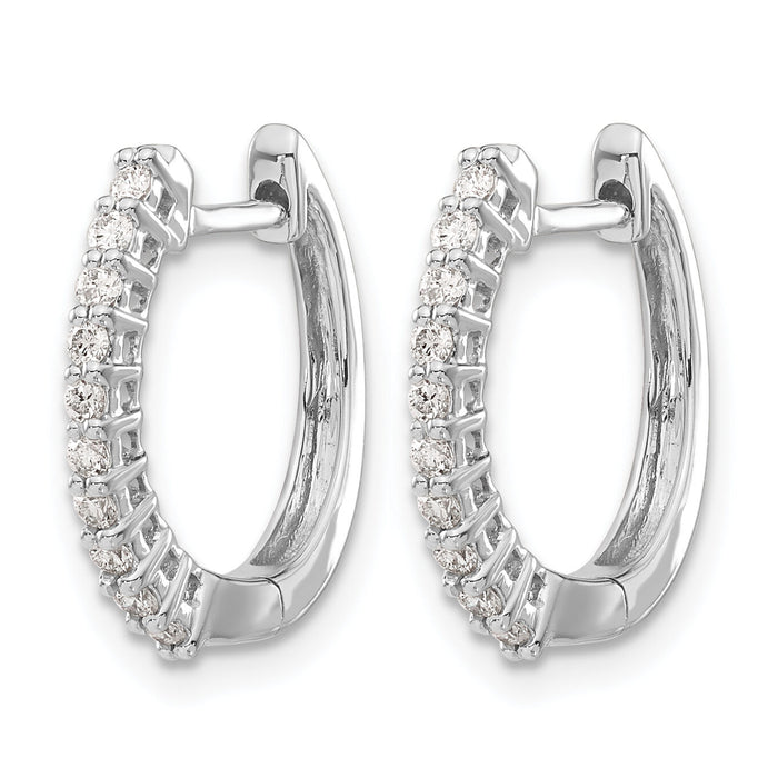 14k White Gold Diamond Hinged Hoop Earrings-EM5411-025-WA