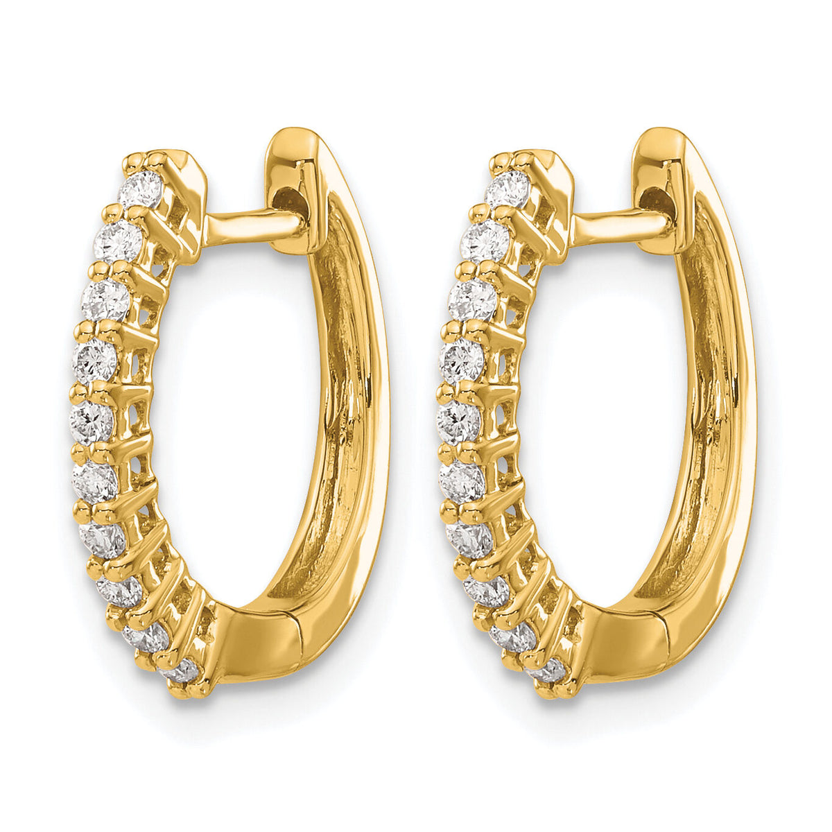 14k Diamond Hinged Hoop Earrings-EM5411-025-YA