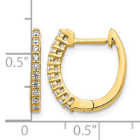 14k Diamond Hinged Hoop Earrings-EM5411-025-YA