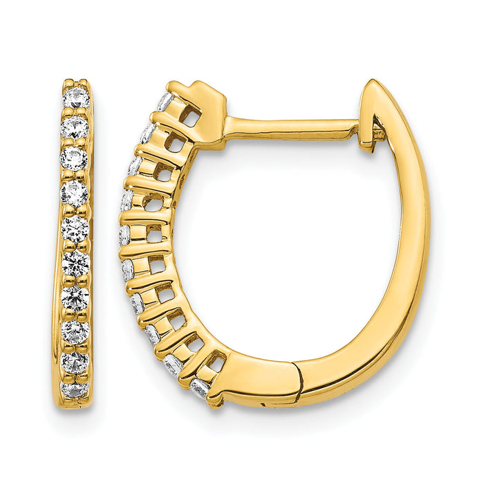 14k Diamond Hinged Hoop Earrings-EM5411-025-YA
