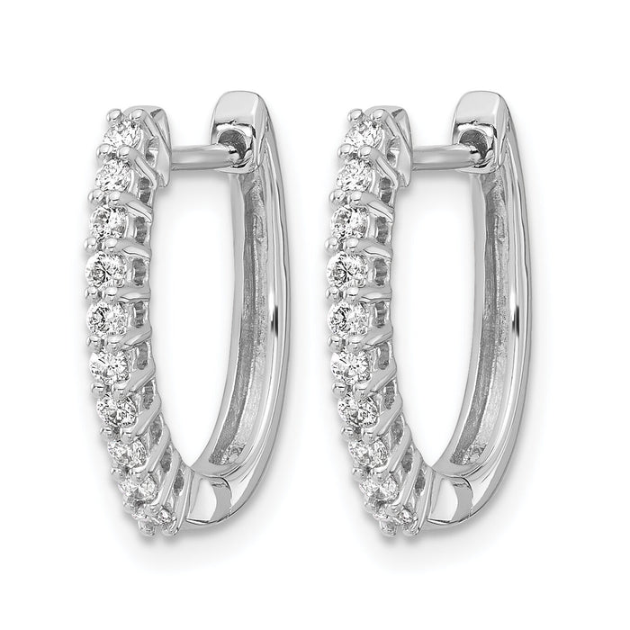 14k White Gold Diamond Hinged Hoop Earrings-EM5411-033-WA