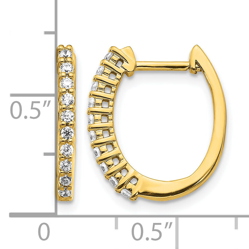 14k Diamond Hinged Hoop Earrings-EM5411-033-YA