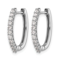 14k White Gold Diamond Hinged Hoop Earrings-EM5411-050-WA