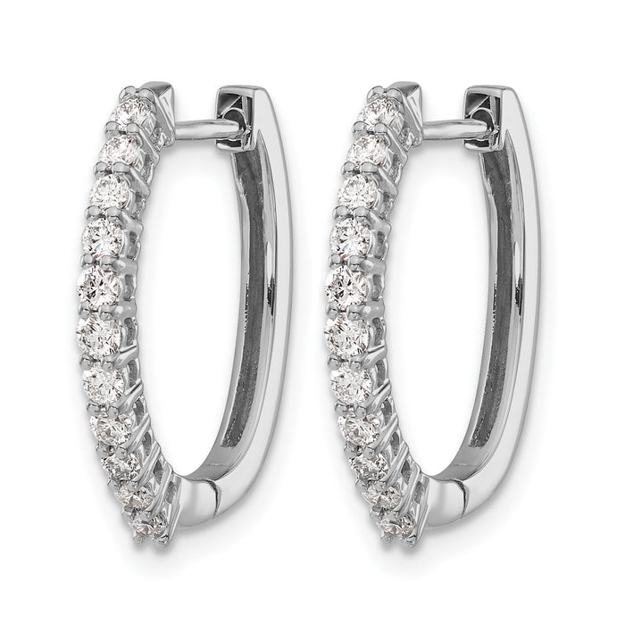 14k White Gold Diamond Hinged Hoop Earrings-EM5411-050-WA