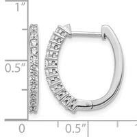 14k White Gold Diamond Hinged Hoop Earrings-EM5411-050-WA
