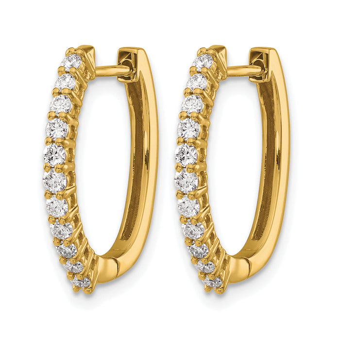 14k Diamond Hinged Hoop Earrings-EM5411-050-YA
