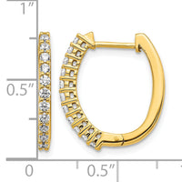 14k Diamond Hinged Hoop Earrings-EM5411-050-YA