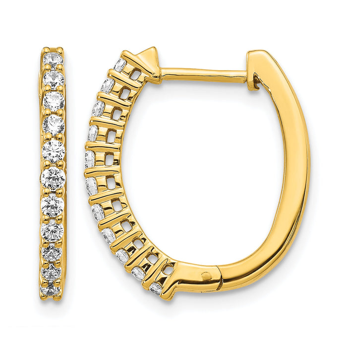14k Diamond Hinged Hoop Earrings-EM5411-050-YA