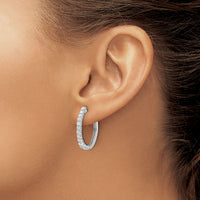 14k White Gold Diamond Hinged Hoop Earrings-EM5412-075-WA