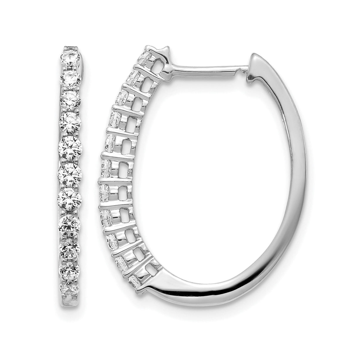 14k White Gold Diamond Hinged Hoop Earrings-EM5412-075-WA