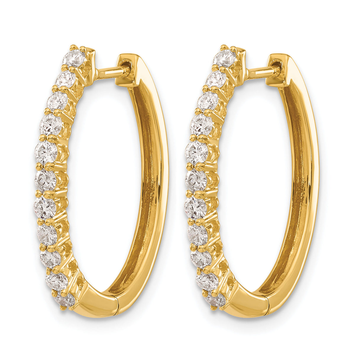 14k Diamond Hinged Hoop Earrings-EM5412-075-YA