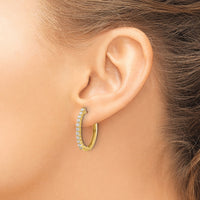 14k Diamond Hinged Hoop Earrings-EM5412-075-YA