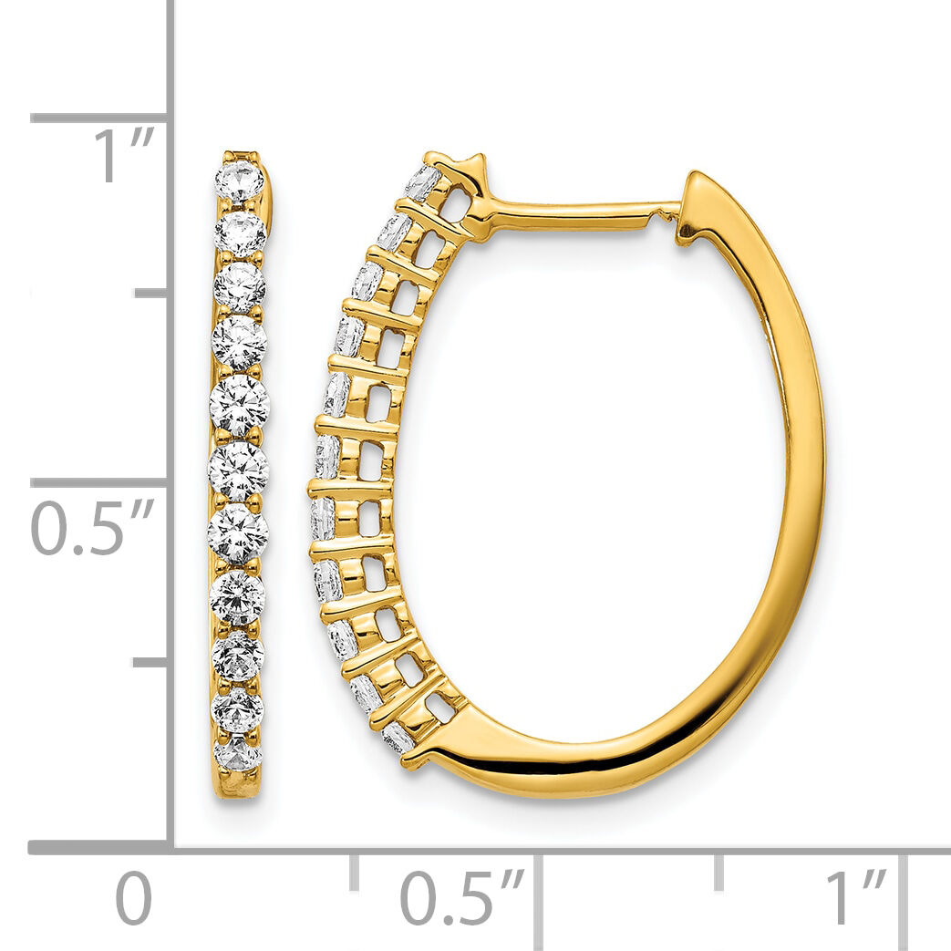 14k Diamond Hinged Hoop Earrings-EM5412-075-YA