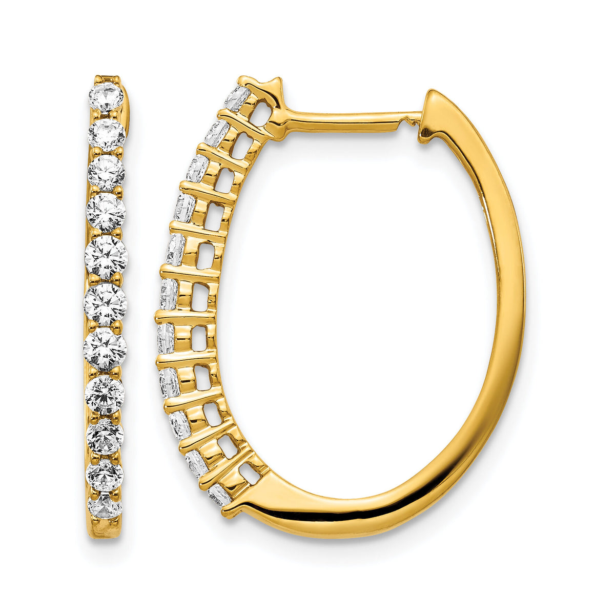 14k Diamond Hinged Hoop Earrings-EM5412-075-YA