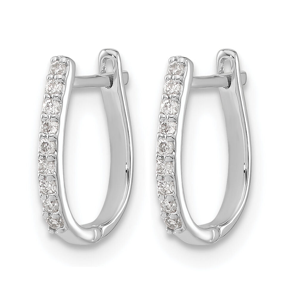 14k White Gold Diamond Hinged Hoop Earrings-EM5413-010-WA