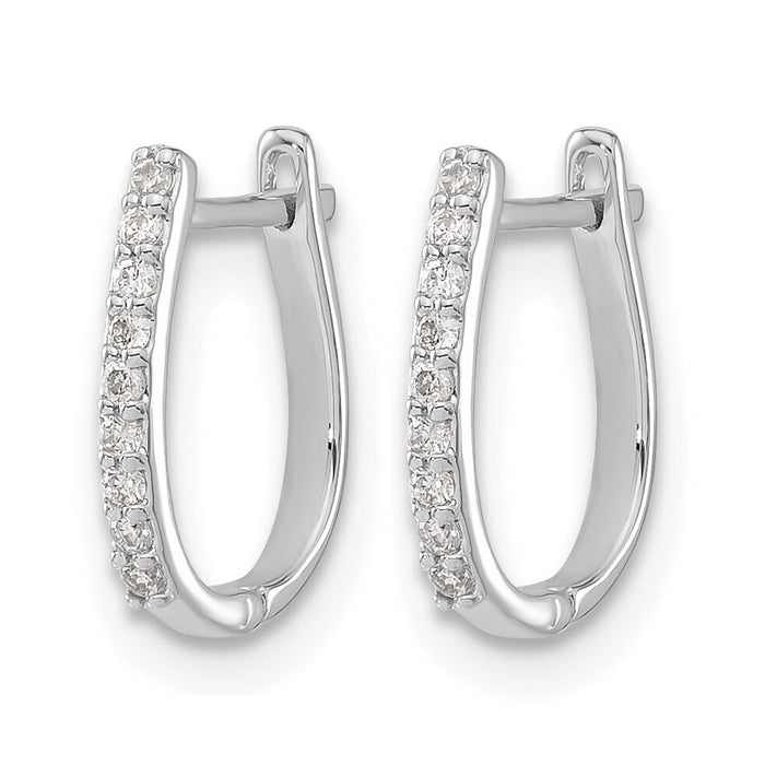 14k White Gold Diamond Hinged Hoop Earrings-EM5413-010-WA