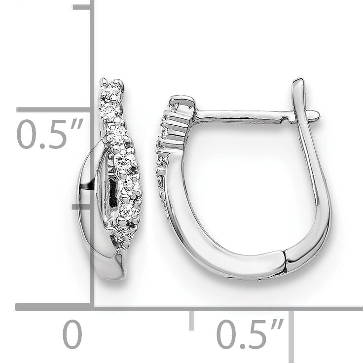 14k White Gold Diamond Hinged Earrings-EM5414-013-WA