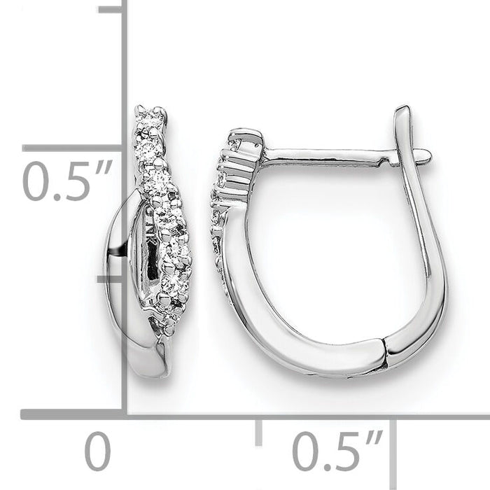 14k White Gold Diamond Hinged Earrings-EM5414-013-WA