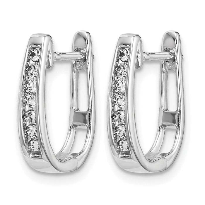 14k White Gold Diamond 3mm Hinged Hoop Earrings-EM5415-016-WA