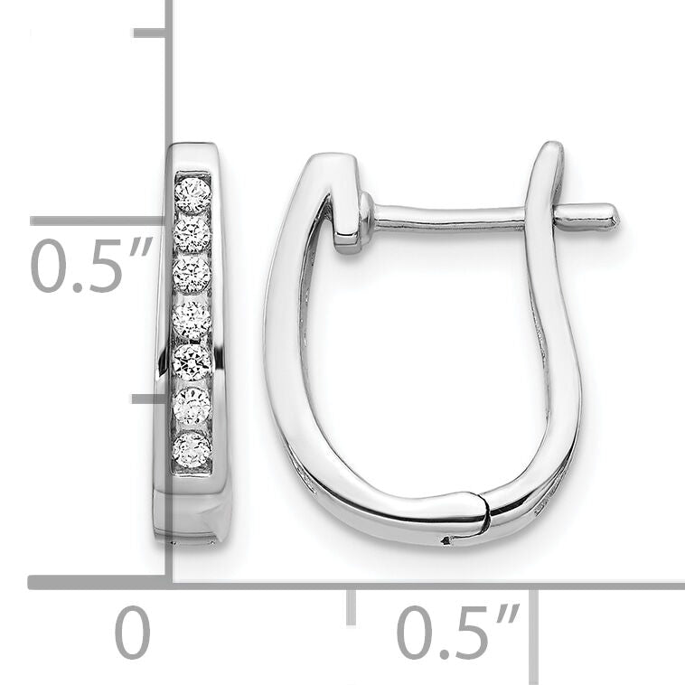 14k White Gold Diamond 3mm Hinged Hoop Earrings-EM5415-016-WA