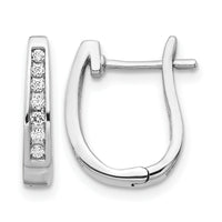 14k White Gold Diamond 3mm Hinged Hoop Earrings-EM5415-016-WA