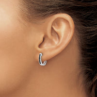 14k White Gold Black Diamond 3mm Hinged Hoop Earrings-EM5415-BK-016-WA